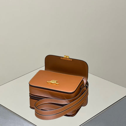 MINI CLAUDE 22 SHINY CALFSKIN CINNAMON BROWN