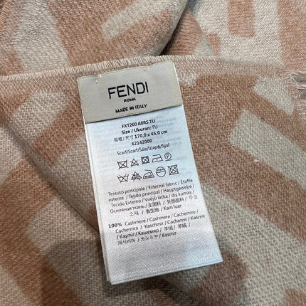 FF 170 CM SCARF IN BEIGE WOOL AND CASHMERE