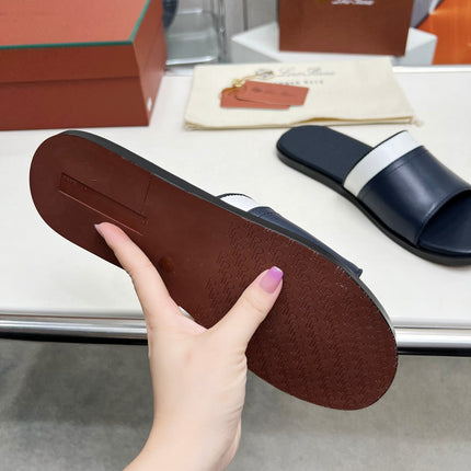 LP SLIPPER PATHON DENIM COLOR CALFSKIN