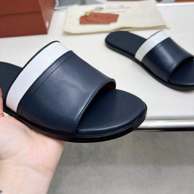 LP SLIPPER PATHON DENIM COLOR CALFSKIN