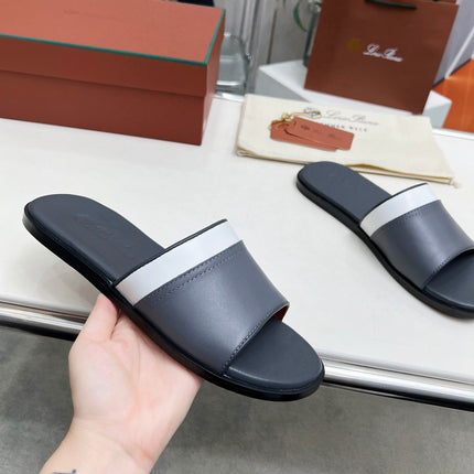 LP SLIPPER PATHON PEWTER CALFSKIN