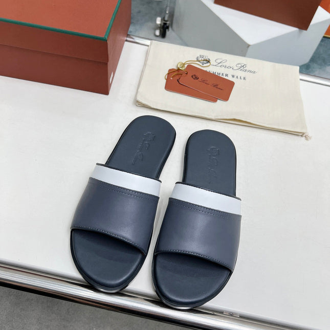 LP SLIPPER PATHON PEWTER CALFSKIN