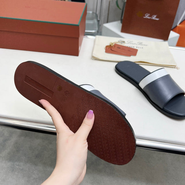 LP SLIPPER PATHON PEWTER CALFSKIN