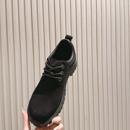 CELINE 25S LOW CUT MARTIN BOOTS IN BLACK CALFSKIN