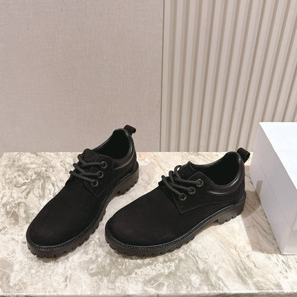 CELINE 25S LOW CUT MARTIN BOOTS IN BLACK CALFSKIN