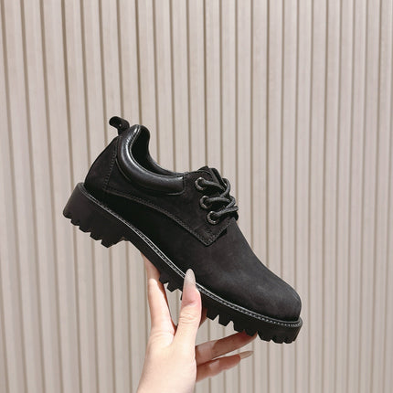 CELINE 25S LOW CUT MARTIN BOOTS IN BLACK CALFSKIN