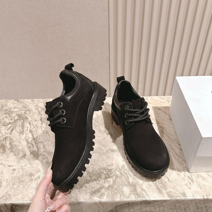 CELINE 25S LOW CUT MARTIN BOOTS IN BLACK CALFSKIN