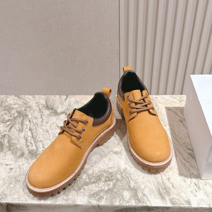 CELINE 25S LOW CUT MARTIN BOOTS IN MEDIUM ORANGE CALFSKIN