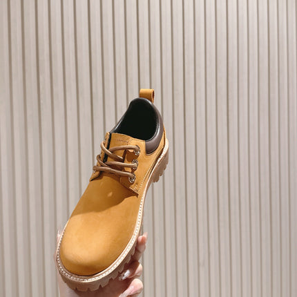 CELINE 25S LOW CUT MARTIN BOOTS IN MEDIUM ORANGE CALFSKIN