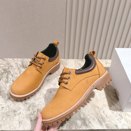 CELINE 25S LOW CUT MARTIN BOOTS IN MEDIUM ORANGE CALFSKIN