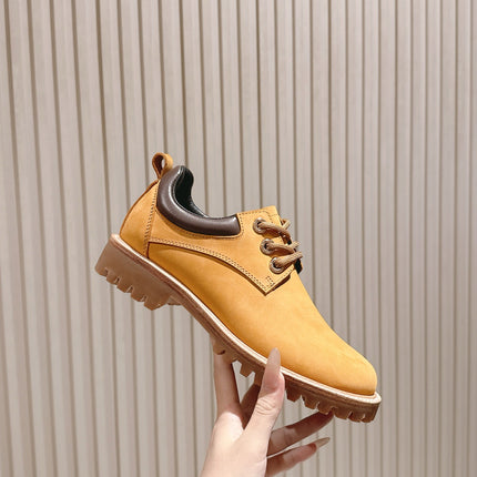 CELINE 25S LOW CUT MARTIN BOOTS IN MEDIUM ORANGE CALFSKIN