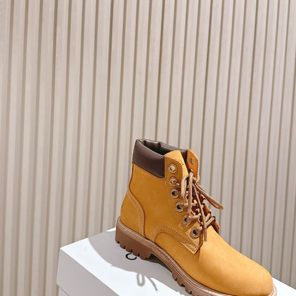 CELINE 25S MARTIN BOOTS IN MEDIUM ORANGE CALFSKIN