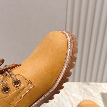 CELINE 25S MARTIN BOOTS IN MEDIUM ORANGE CALFSKIN