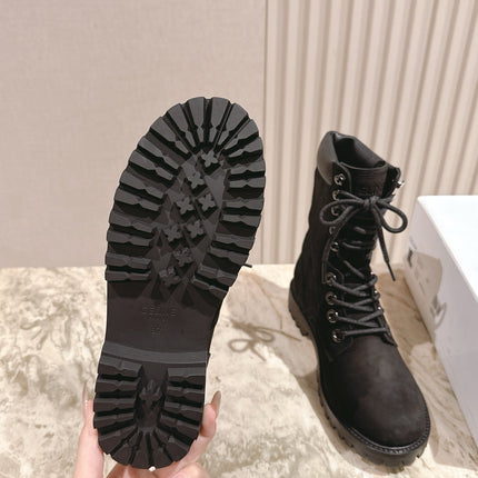 CELINE 25S SHORT MARTIN BOOTS IN BLACK CALFSKIN