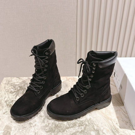 CELINE 25S SHORT MARTIN BOOTS IN BLACK CALFSKIN