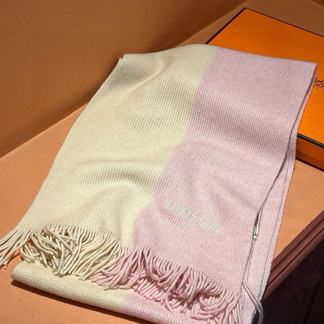 HIGH-END SCARF 180 IN LIGHT PINK MIX BEIGE CASHMERE