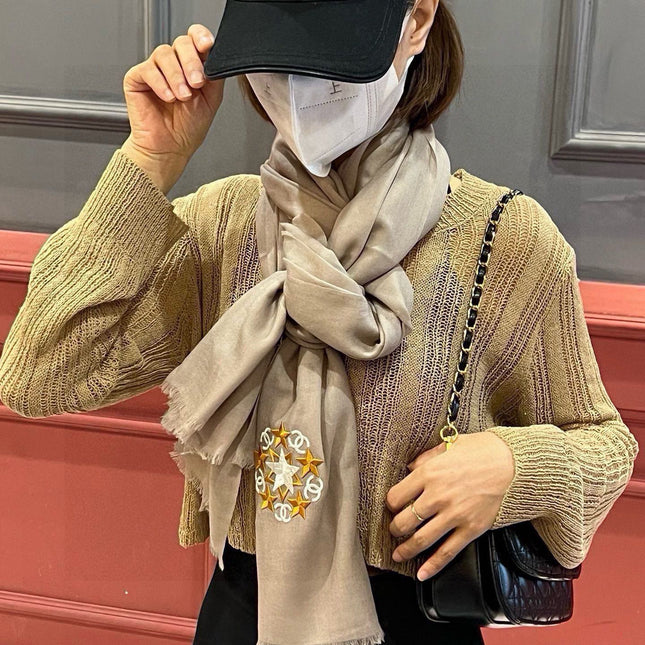 SCARF 200 CM IN MEDIUM BROWN CASHMERE 394614