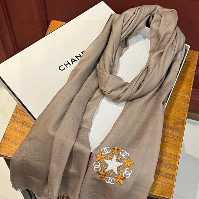 SCARF 200 CM IN MEDIUM BROWN CASHMERE 394614