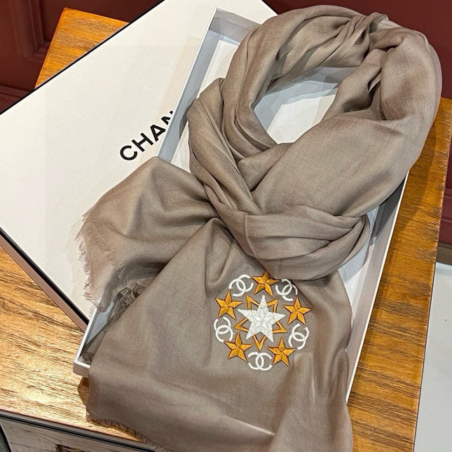 SCARF 200 CM IN MEDIUM BROWN CASHMERE 394614