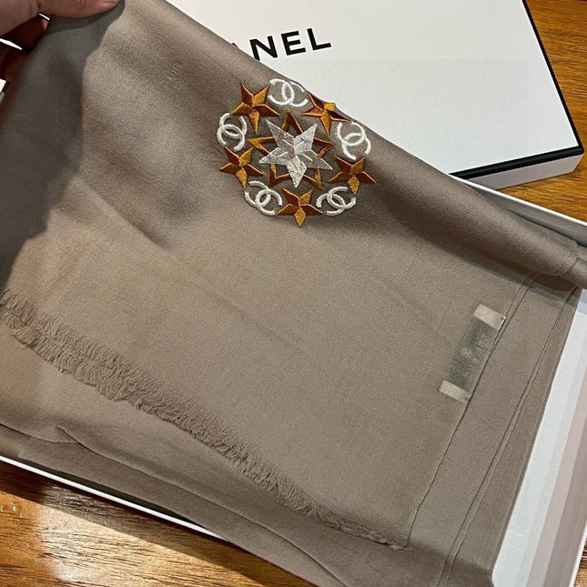 SCARF 200 CM IN MEDIUM BROWN CASHMERE 394614