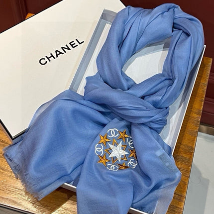 SCARF 200 CM IN ELECTRIC BLUE CASHMERE 394616