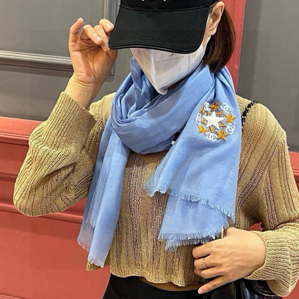 SCARF 200 CM IN ELECTRIC BLUE CASHMERE 394616