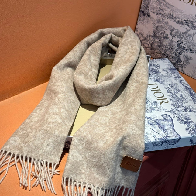 SCARF 180 CM IN ECRU TAN MONOGRAM CASHMERE 394644