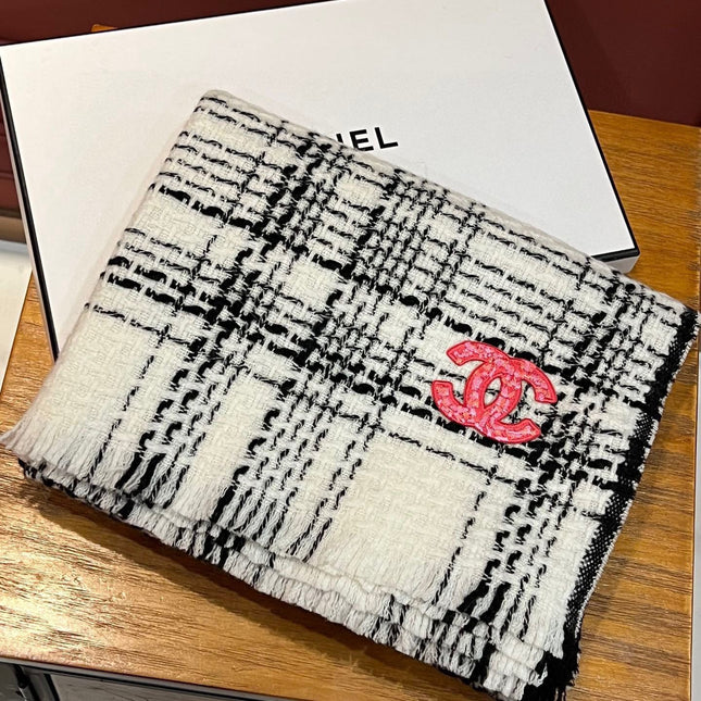 SCARF 200 CM IN WHITE CASHMERE 402146