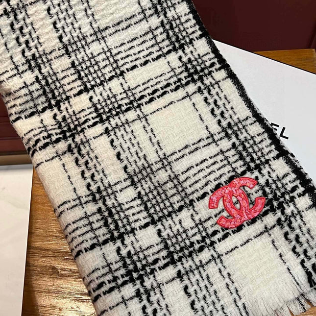 SCARF 200 CM IN WHITE CASHMERE 402146