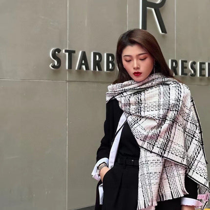 SCARF 200 CM IN WHITE CASHMERE 402146