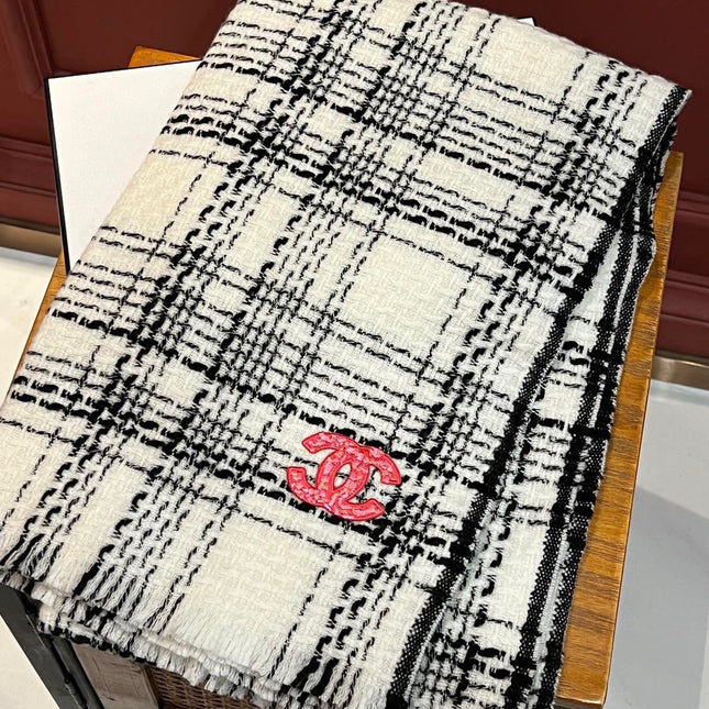 SCARF 200 CM IN WHITE CASHMERE 402146