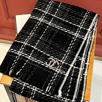 SCARF 200 CM IN BLACK CASHMERE 402147