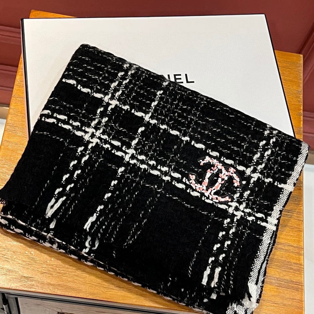 SCARF 200 CM IN BLACK CASHMERE 402147