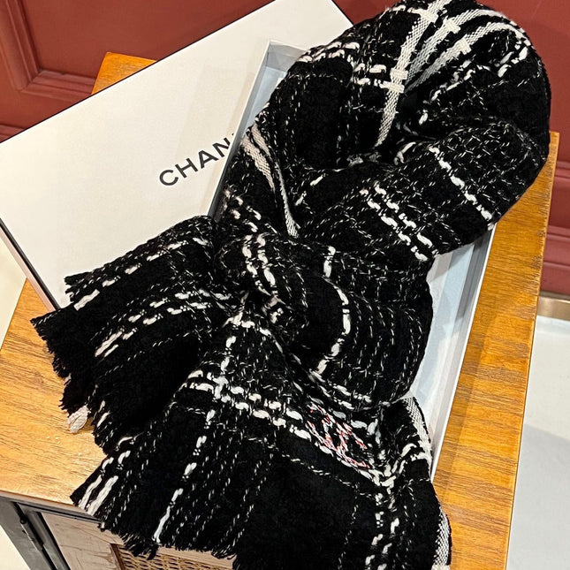 SCARF 200 CM IN BLACK CASHMERE 402147