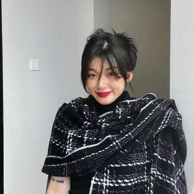 SCARF 200 CM IN BLACK CASHMERE 402147