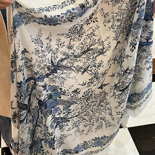 SCARF 200 CM IN WHITE MIX BLUE CASHMERE 413825