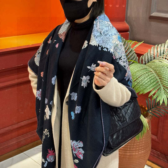 HERMES 25S SCARF 140 IN CASHMERE SILK 709657