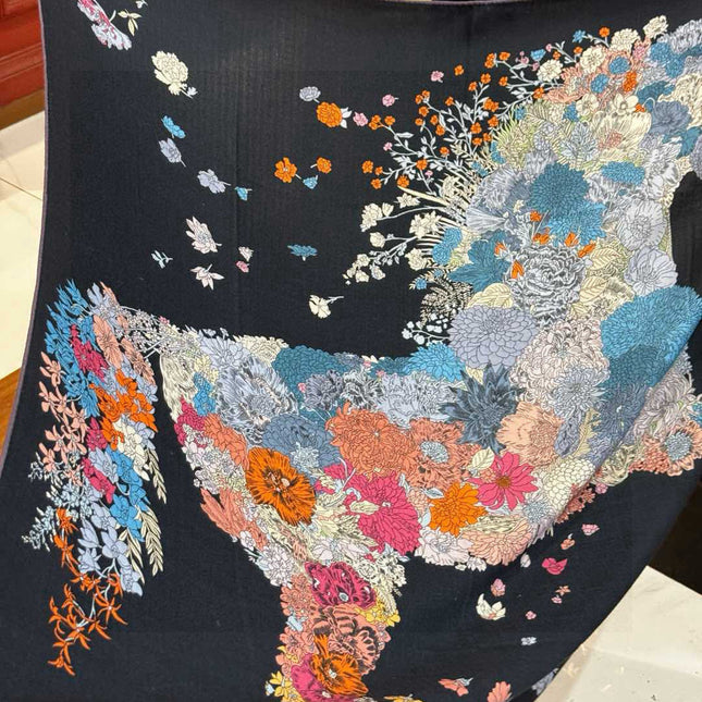 HERMES 25S SCARF 140 IN CASHMERE SILK 709657