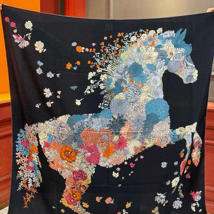 HERMES 25S SCARF 140 IN CASHMERE SILK 709657