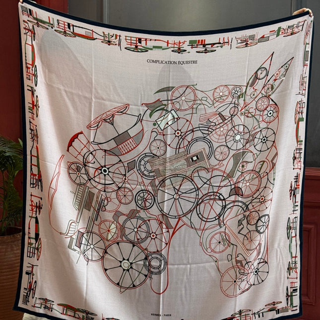 HERMES 25S SCARF 140 IN CASHMERE SILK 727319