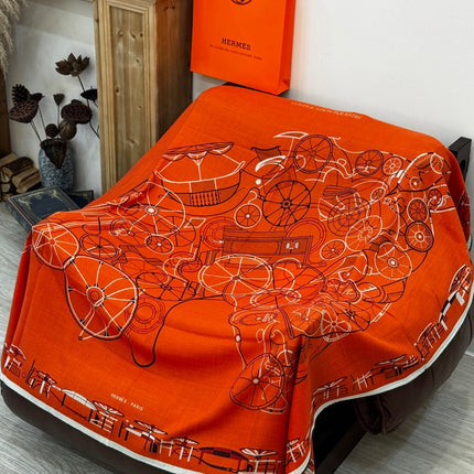 HERMES 25S SCARF 140 IN CASHMERE SILK 727321