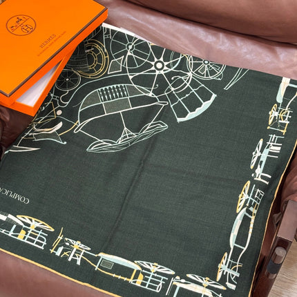 HERMES 25S SCARF 140 IN CASHMERE SILK 727320
