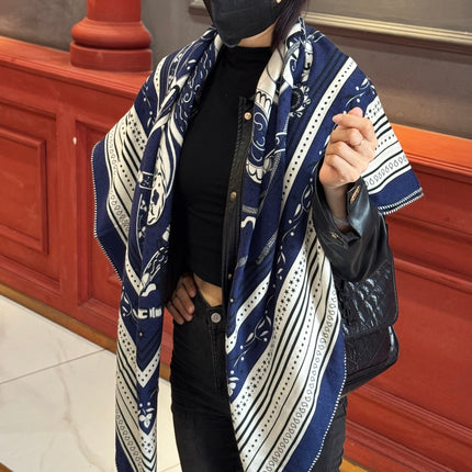 HERMES 25S SCARF 140 IN CASHMERE SILK 727315