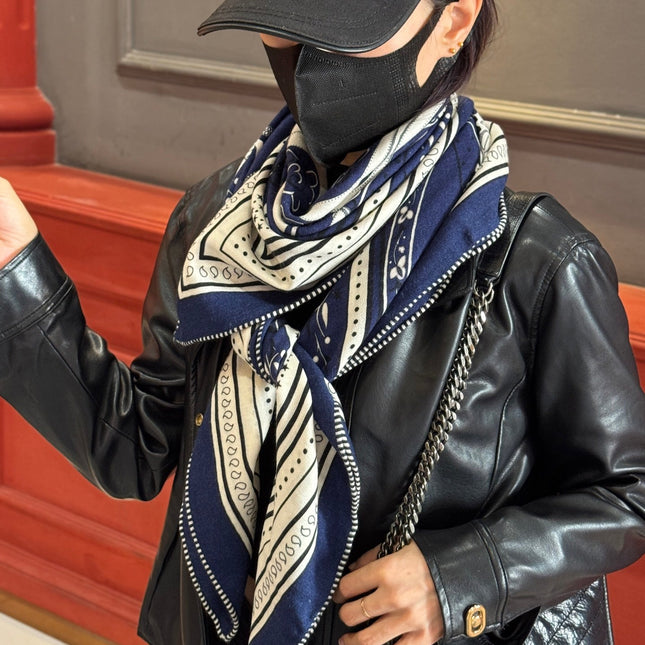 HERMES 25S SCARF 140 IN CASHMERE SILK 727315