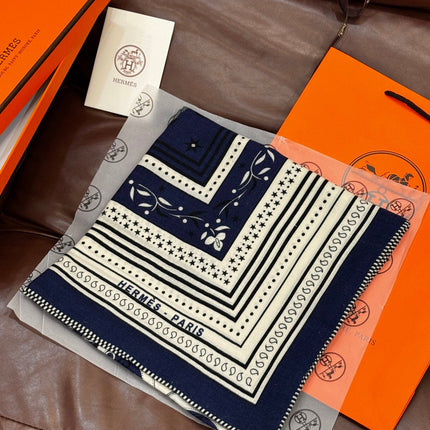 HERMES 25S SCARF 140 IN CASHMERE SILK 727315