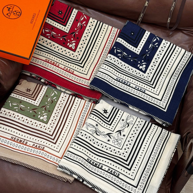 HERMES 25S SCARF 140 IN CASHMERE SILK 727318