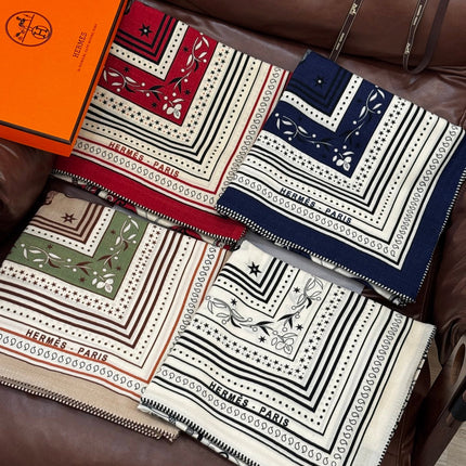 HERMES 25S SCARF 140 IN CASHMERE SILK 727316