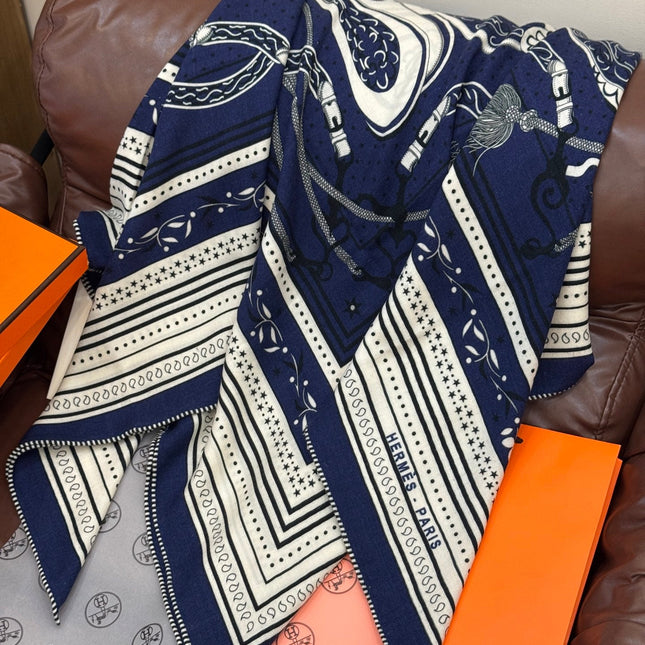 HERMES 25S SCARF 140 IN CASHMERE SILK 727315