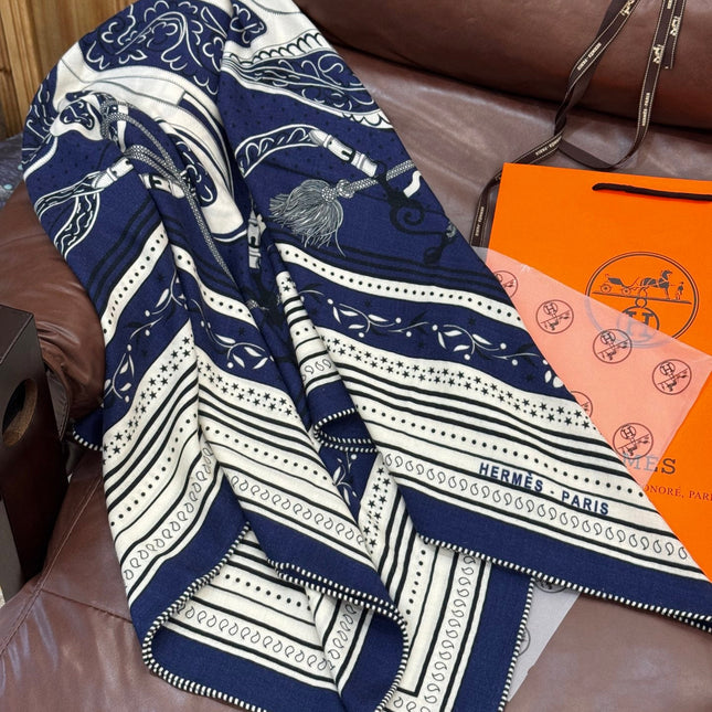 HERMES 25S SCARF 140 IN CASHMERE SILK 727315