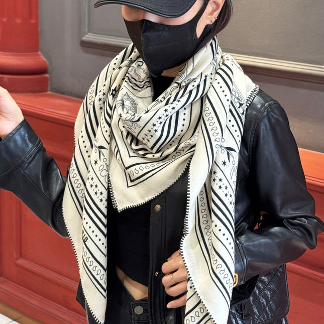 HERMES 25S SCARF 140 IN CASHMERE SILK 727316